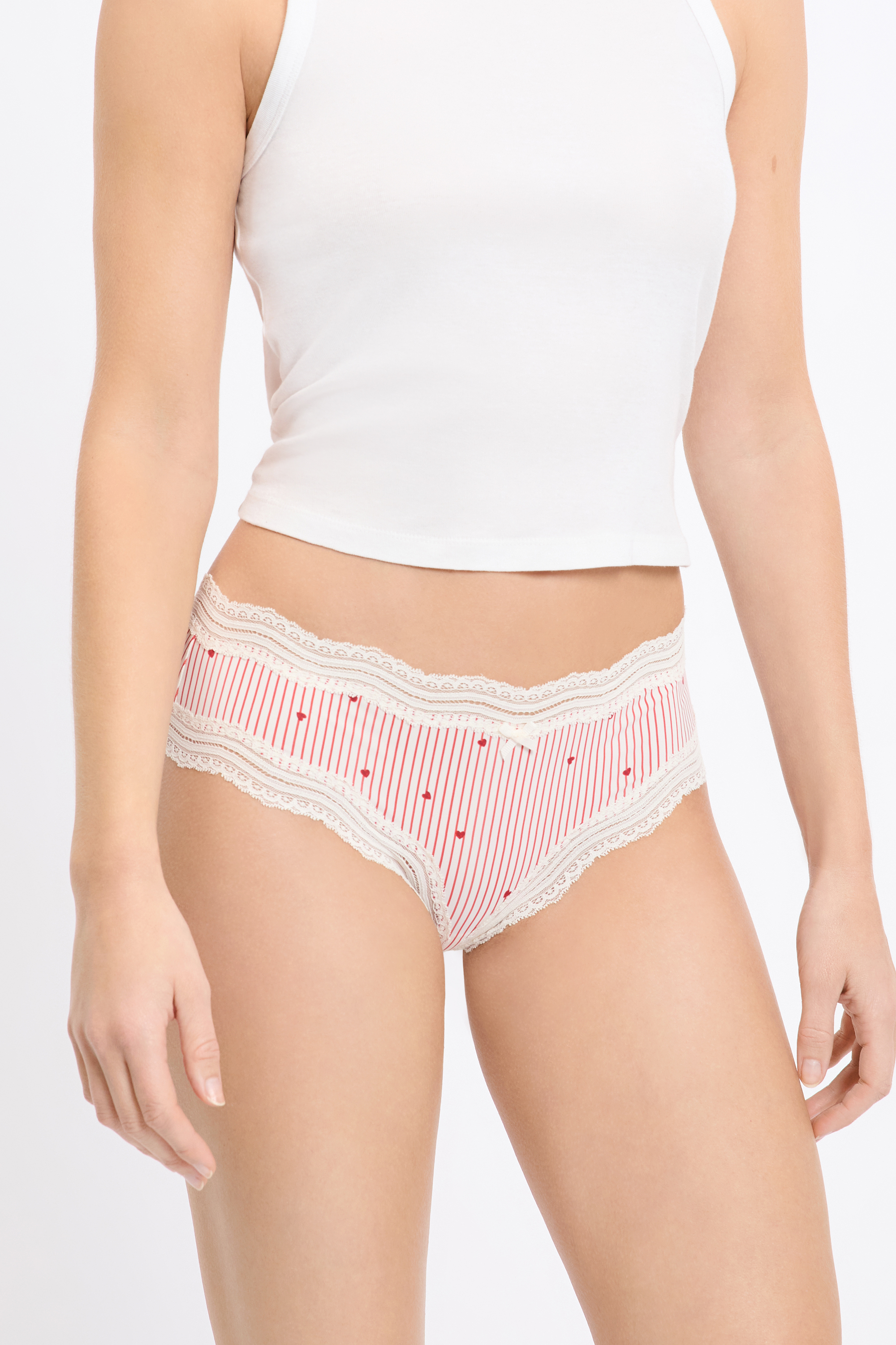 Boyshort mit Spitzenbesatz aus Mikrofaser