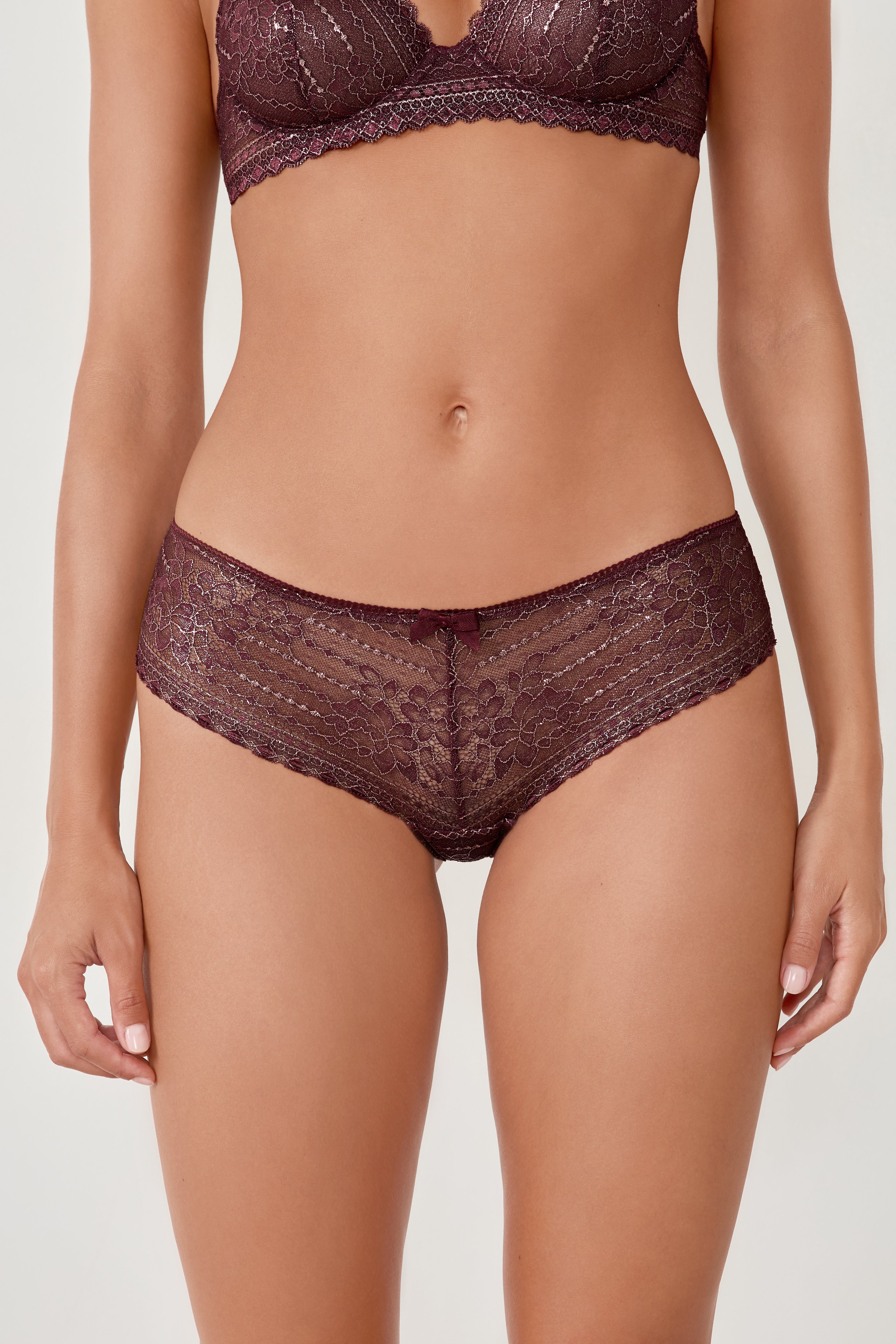 Spitzen-Boyshort mit irisierendem Effekt